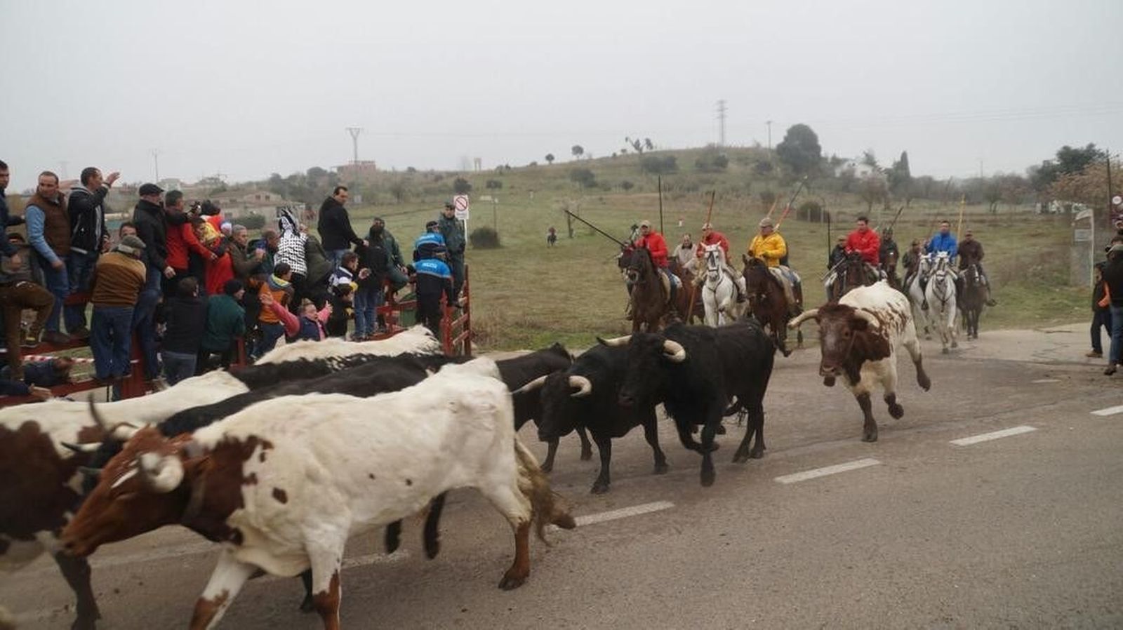 Encierro a caballo y capea. Carnaval del Toro 2017