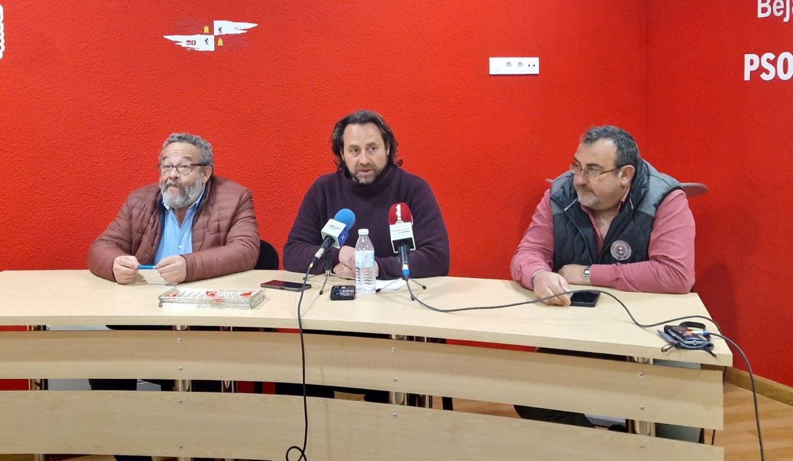 Jose Luis Rodríguez Celador, Antonio Cámara y José Angel Castellano del PSOE de Béjar