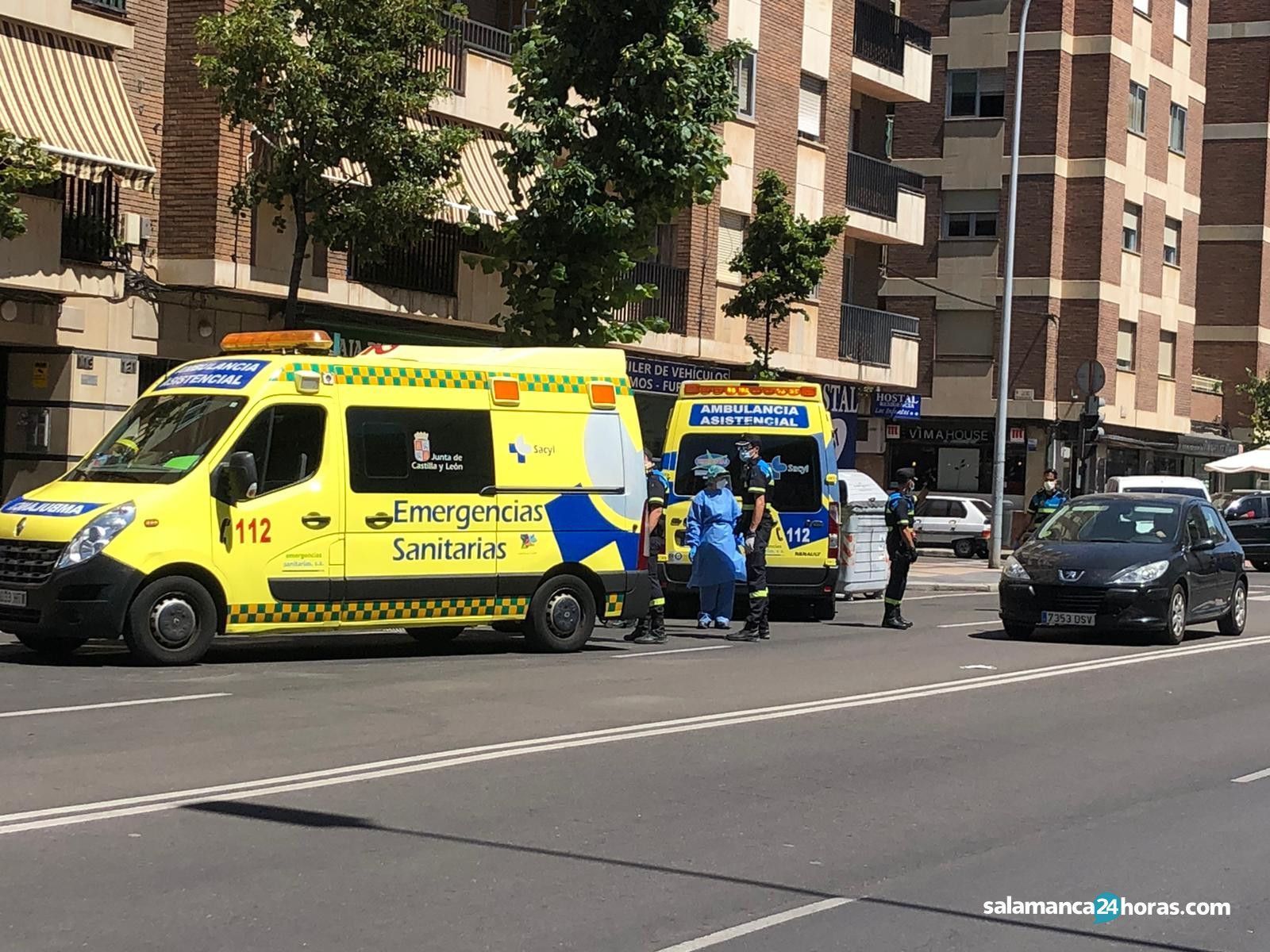 Caída de ciclista en el paseo de la Estación
