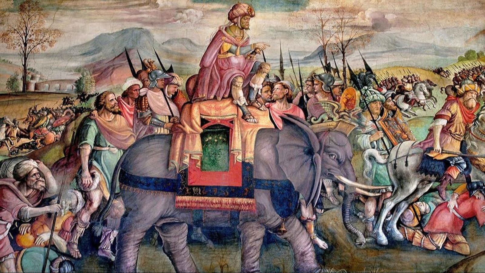 Aníbal sobre uno de sus elefantes