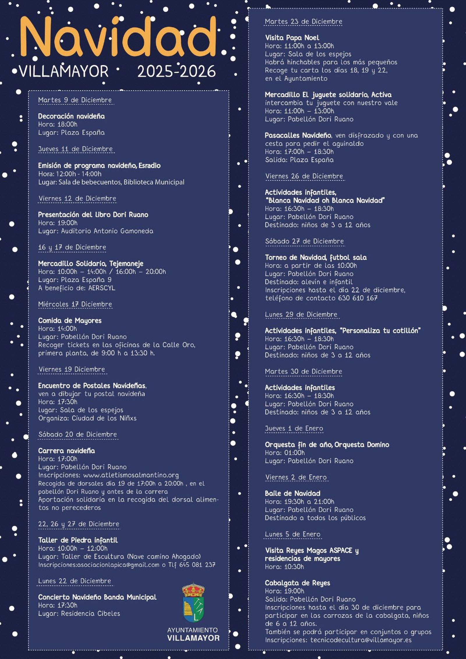 Programación completa Navidad 2025 en Villamayor