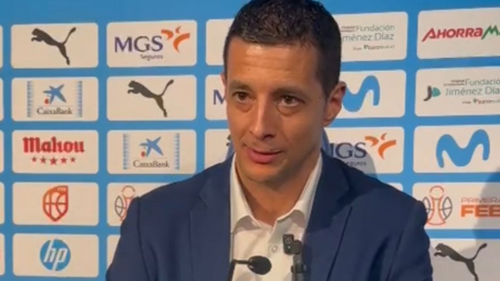 Saulo Hernández en la rueda de prensa posterior al encuentro