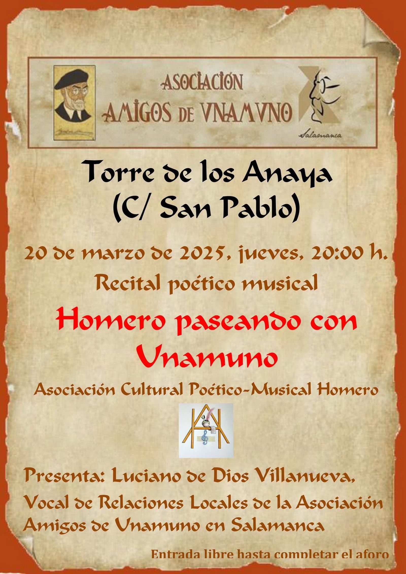 "Homero paseando con Unamuno": un recital poético-musical en Salamanca