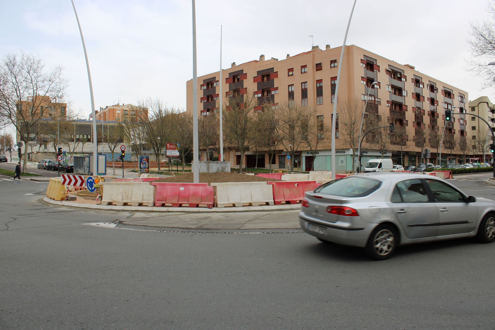 Cortes de tráfico obras. Foto de archivo