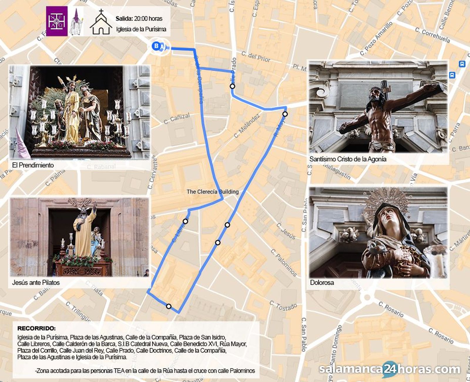Recorrido de la Seráfica Hermandad de Nazarenos del Santísimo Cristo de la Agonía
