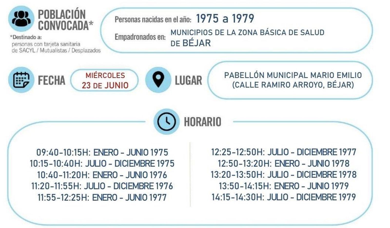 Vacunación en Béjar, 23 de junio