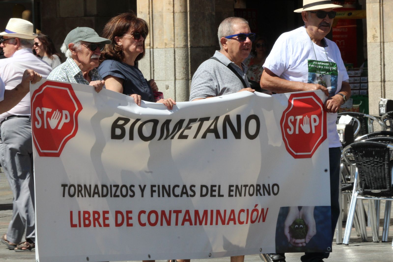Manifestación Biogás en la Plaza Mayor de Salamanca