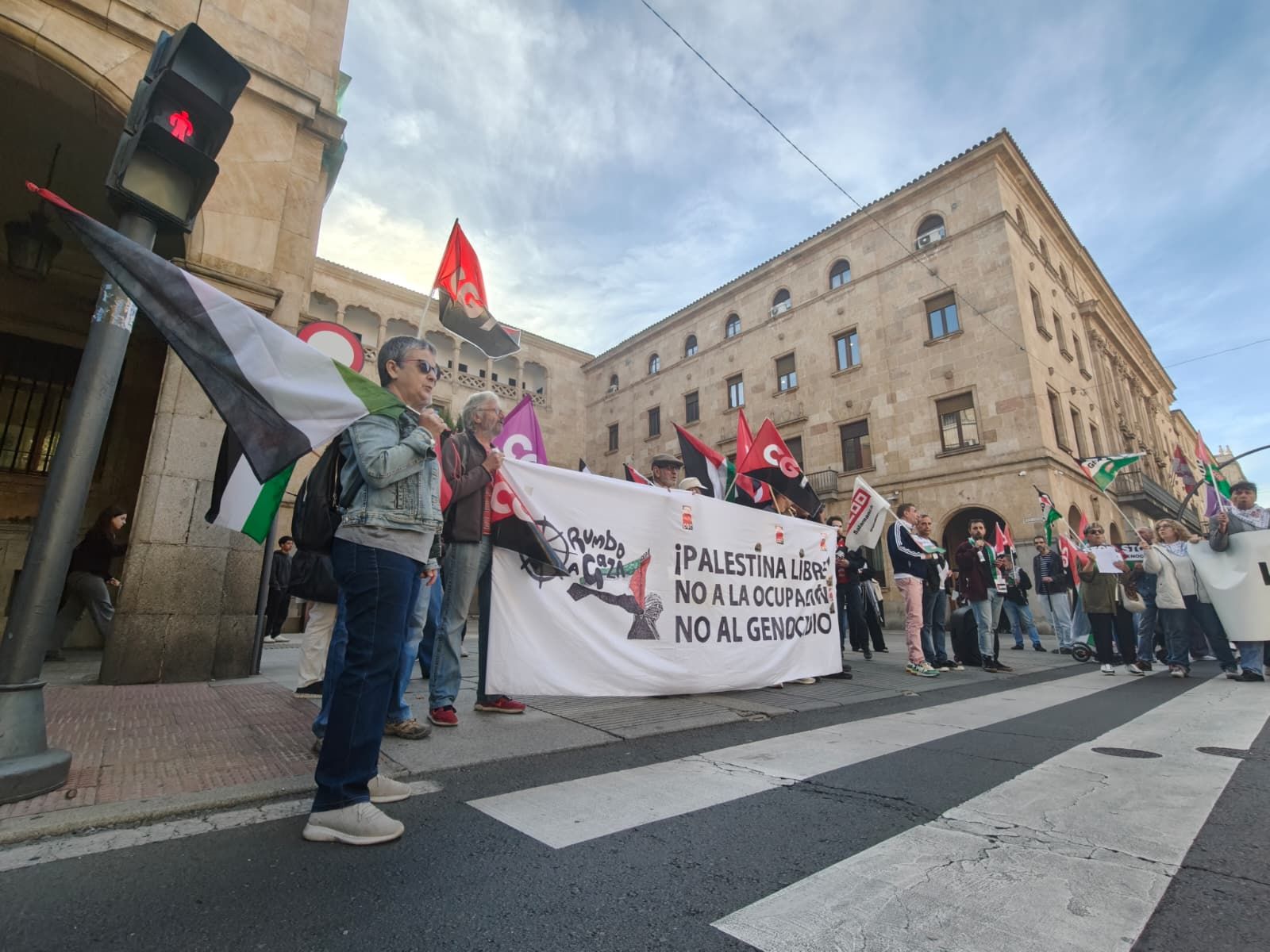 Manifestación por Palestina en Gran Vía