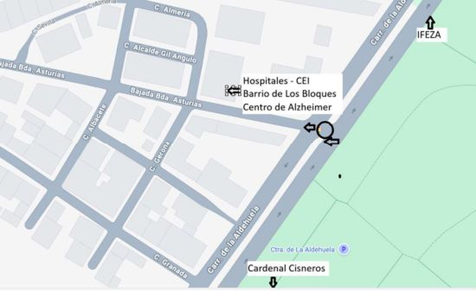 La Asociación de vecinos de Los Bloques reclaman una rotonda en la carretera de la Aldehuela