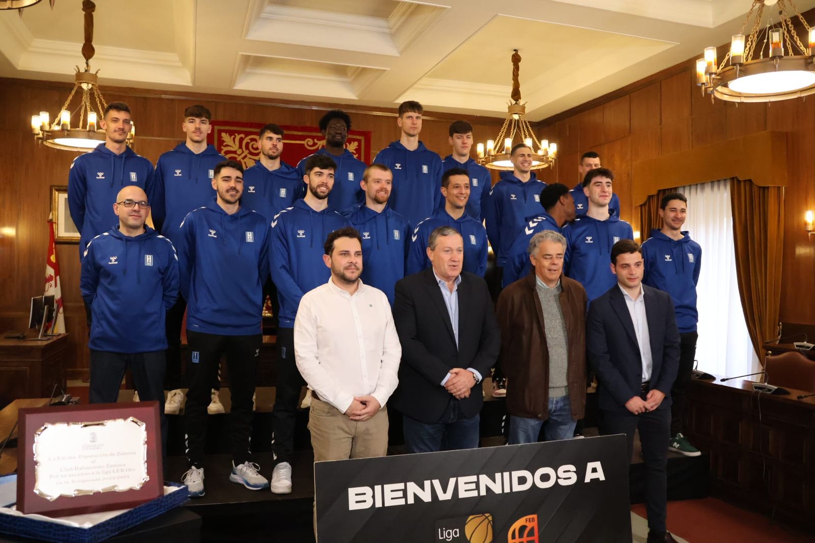 El CB Zamora, recibido con honores en la Diputación tras su ascenso a LEB Oro