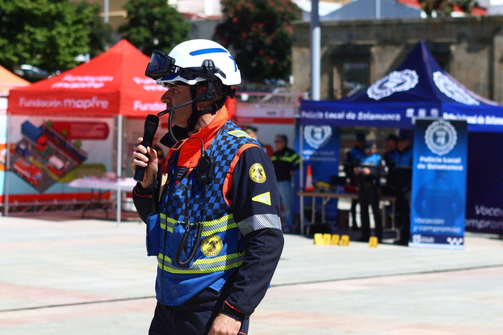Simulacro de accidente de tráfico en la Plaza de La Concordia