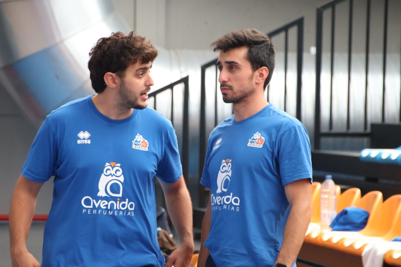 Yeray García y Ángel Bravo, en un entrenamiento de Perfumerías Avenida