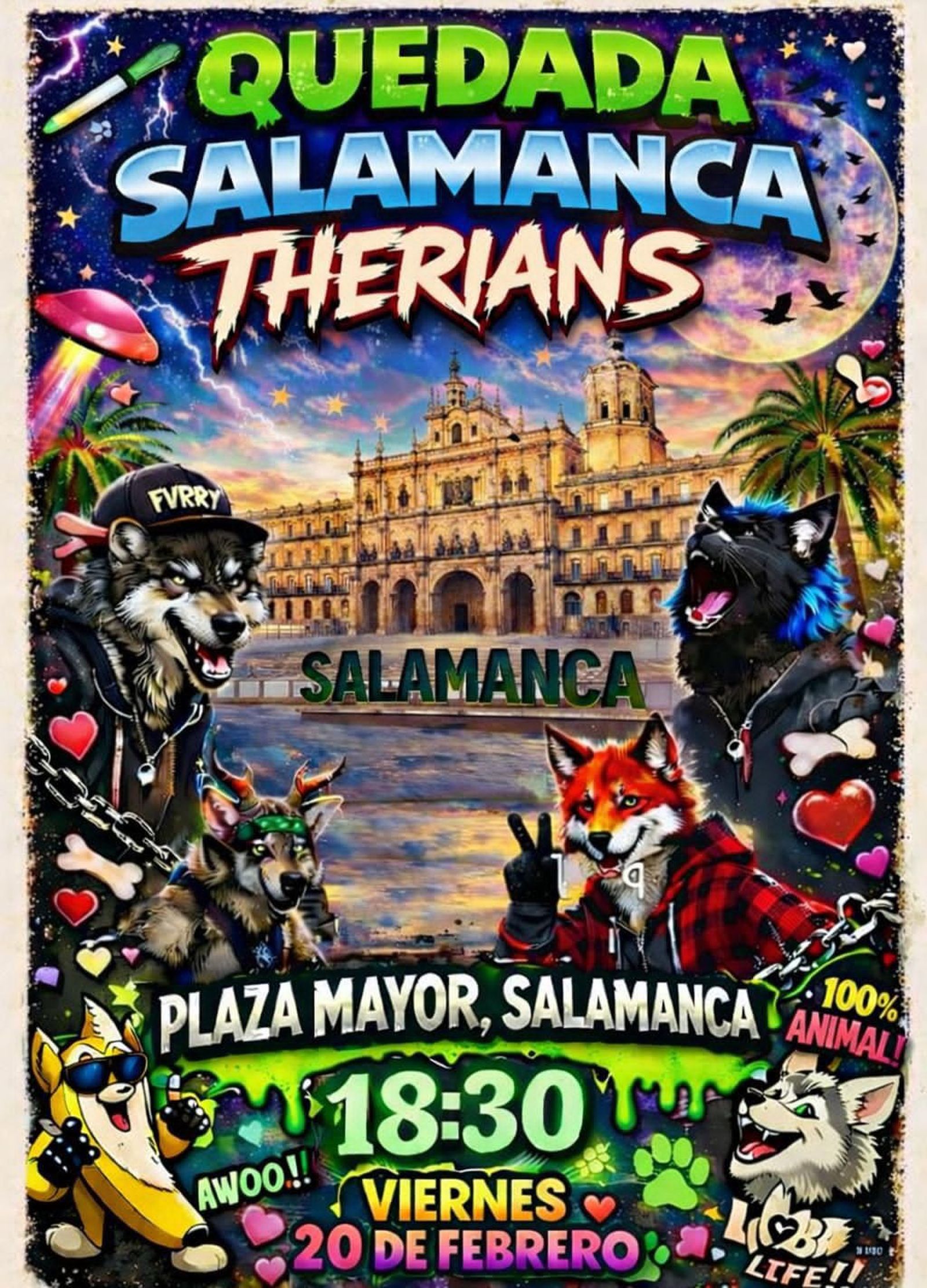 Quedada de los 'Therian' en Salamanca. FOTO: REDES