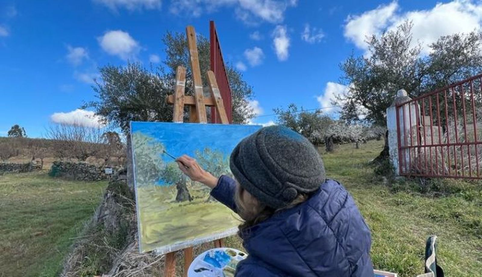 Segundo certamen de pintura al aire libre "Almendros vivos", celebrado en La Fregeneda | Salamanca 24 Horas