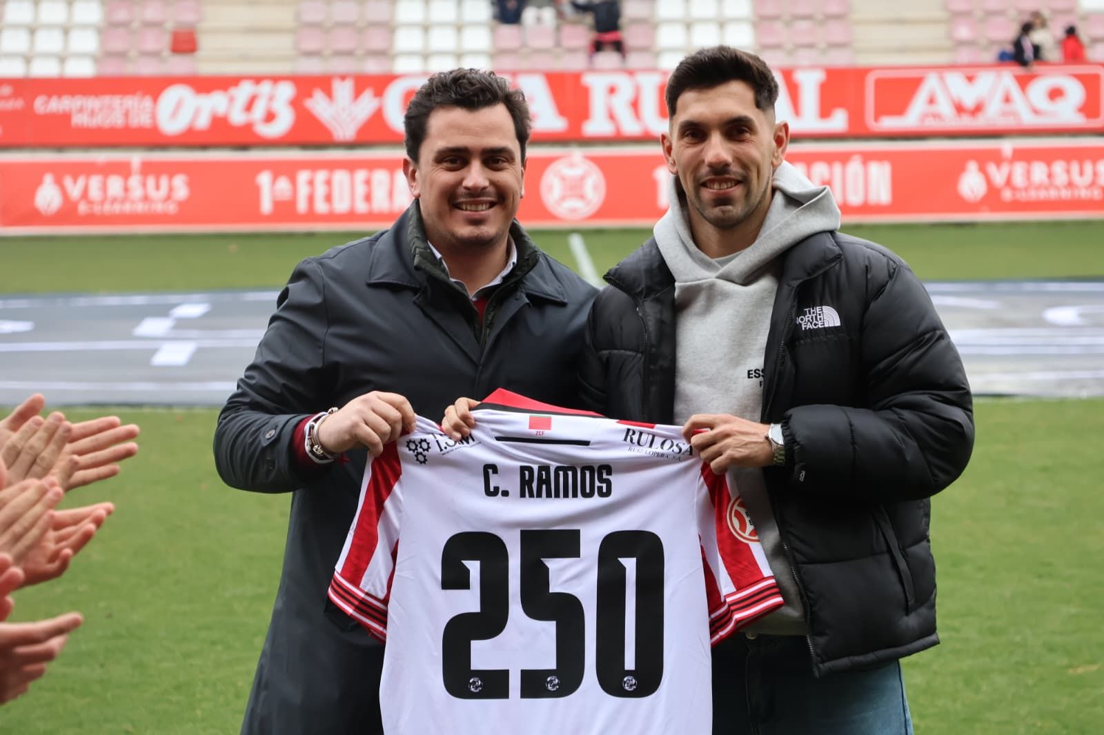 Francisco Javier Páez y Carlos Ramos durante el homenaje