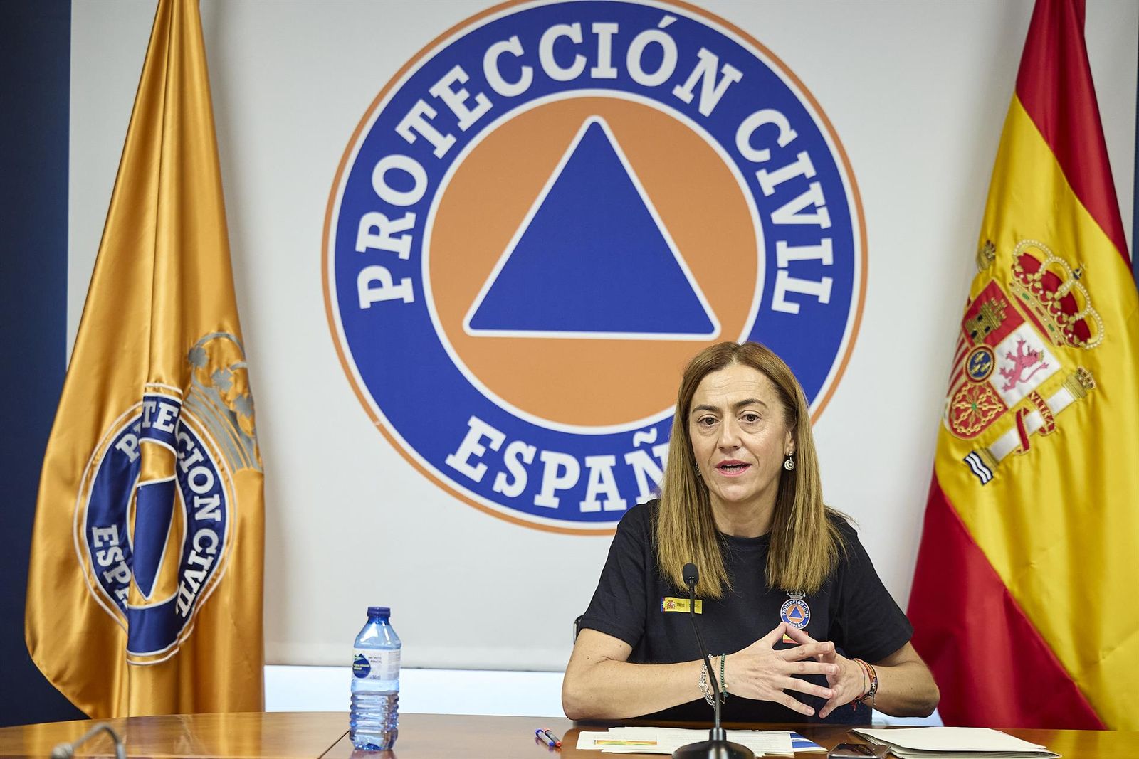La directora general de Protección Civil y Emergencias, Virginia Barcones, informa a los medios del desarrollo del CECOD. - Jesús Hellín - Europa Press
