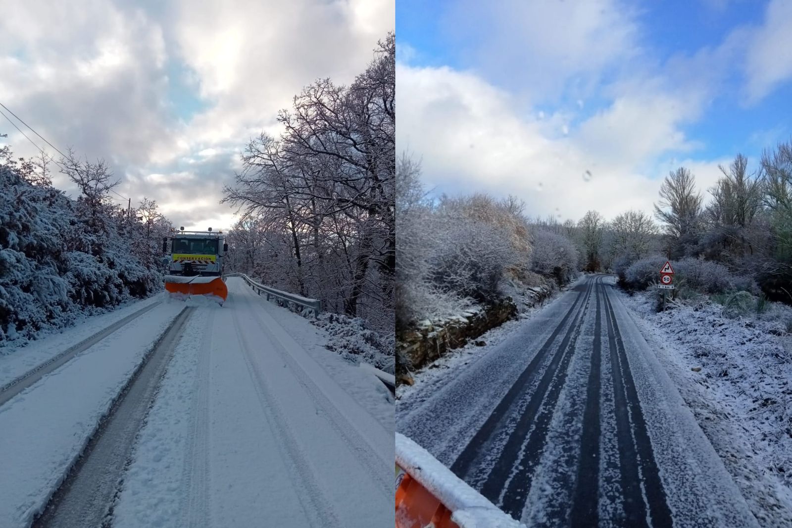 Carreteras afectadas por nieve