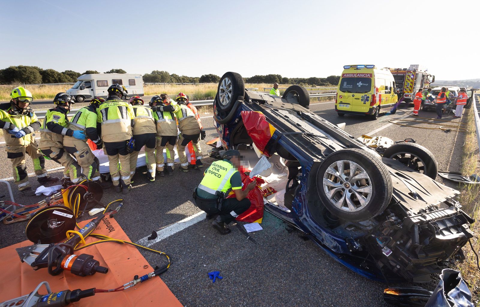 GALERÍA | Accidente múltiple en la A-62, entre la Fuente de San Esteban y San Muñoz. ICAL