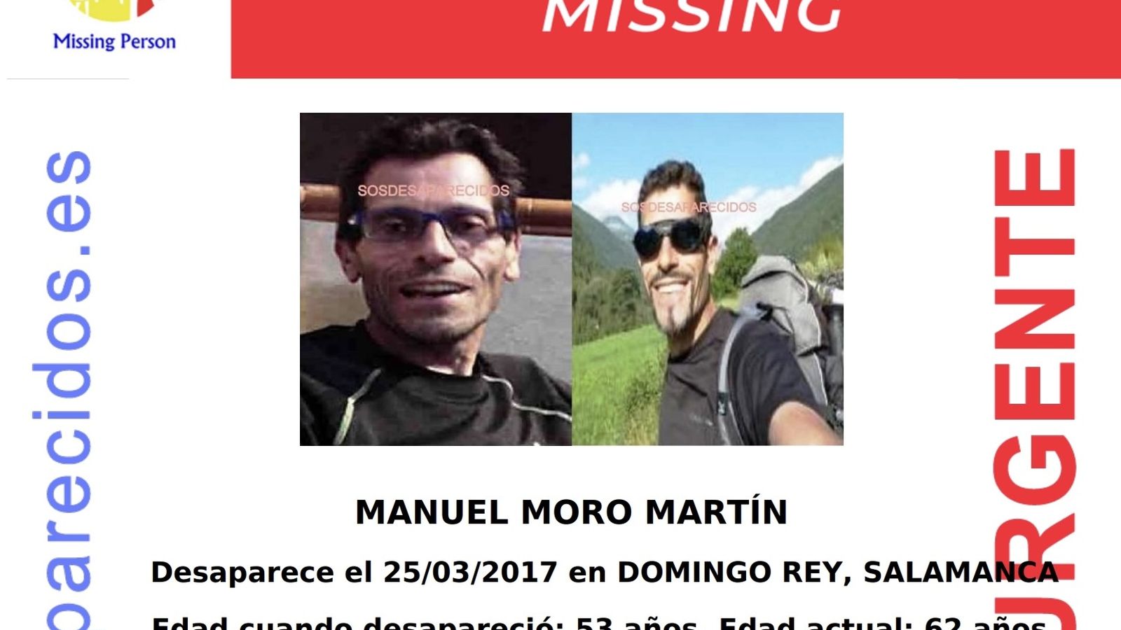 Cartel desaparecido Manuel Moro Martín