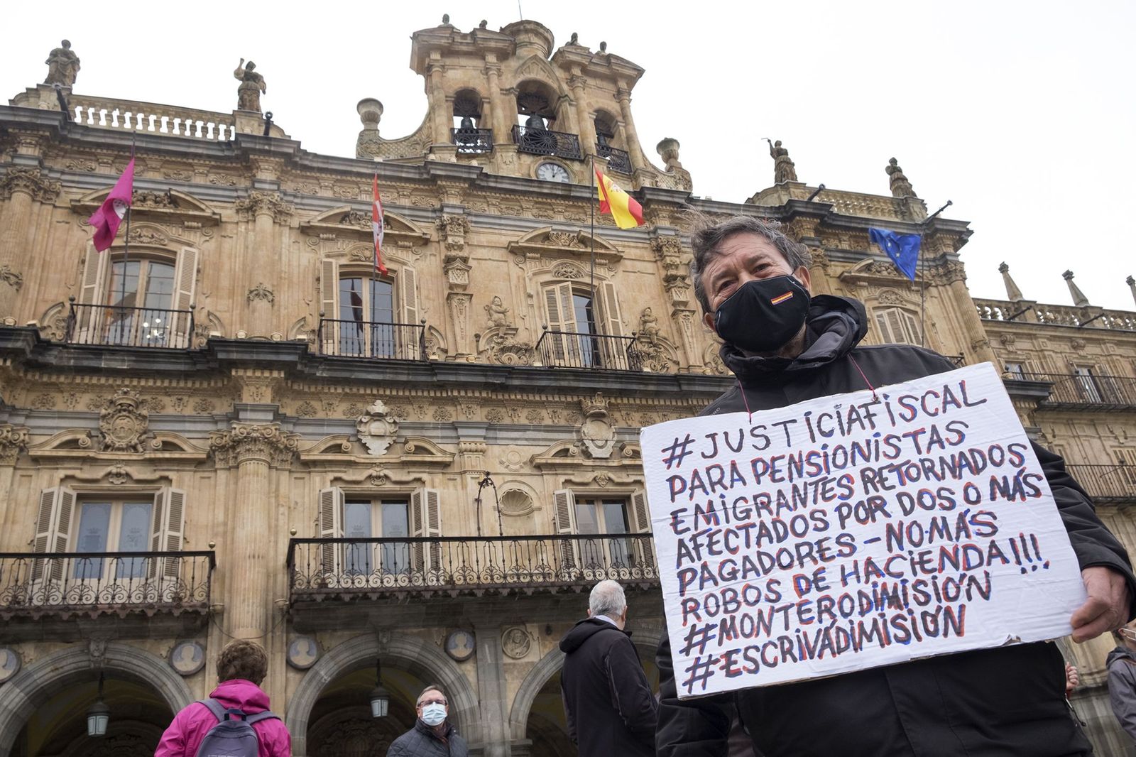 Protesta reciente en Salamanca de la Coordinadora por la Defensa del Sistema Publico de Pensiones (COESPE). | FOTO: ICAL
