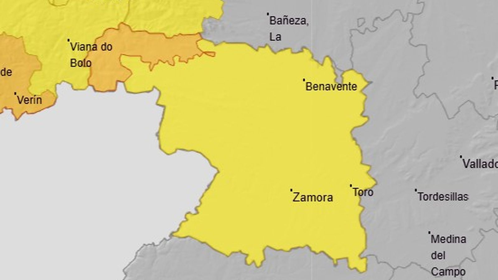 Aviso naranja por lluvias en Sanabria y amarillo por viento en toda la provincia