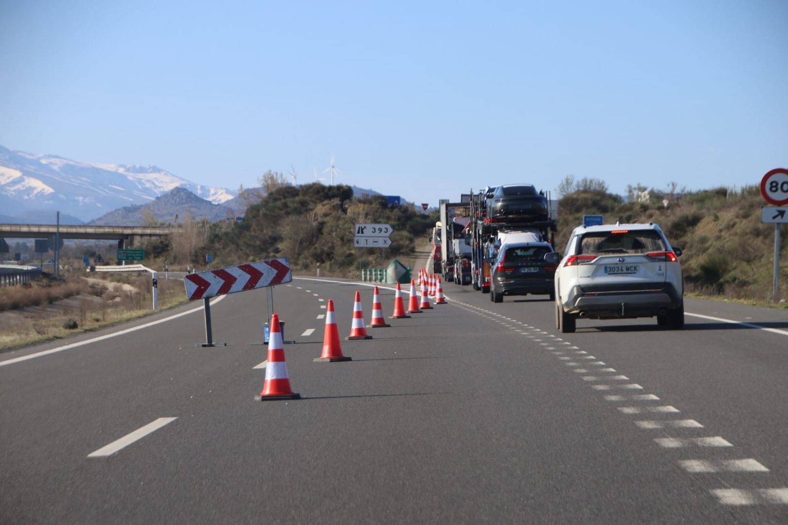Situación de las carreteras por el corte de la A-66 y la N-630 entre Guijuelo y Béjar