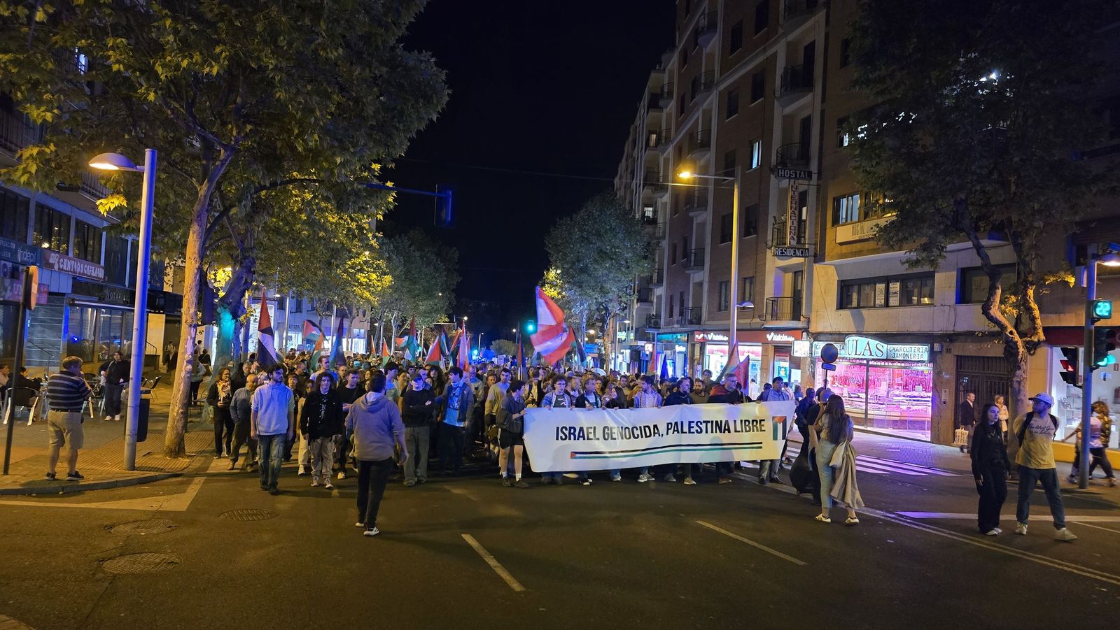 Una nueva concentración por Palestina toma las calles de Salamanca a última hora de la tarde de este 15 de octubre