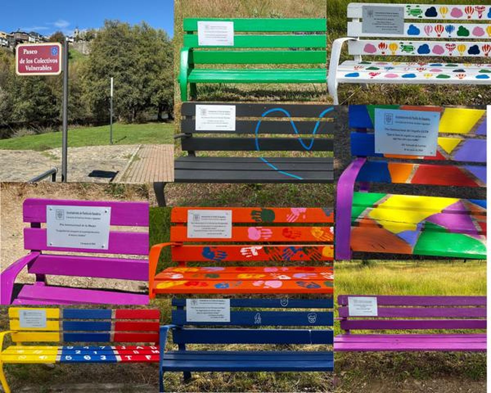 Bancos de colores en Puebla de Sanabria