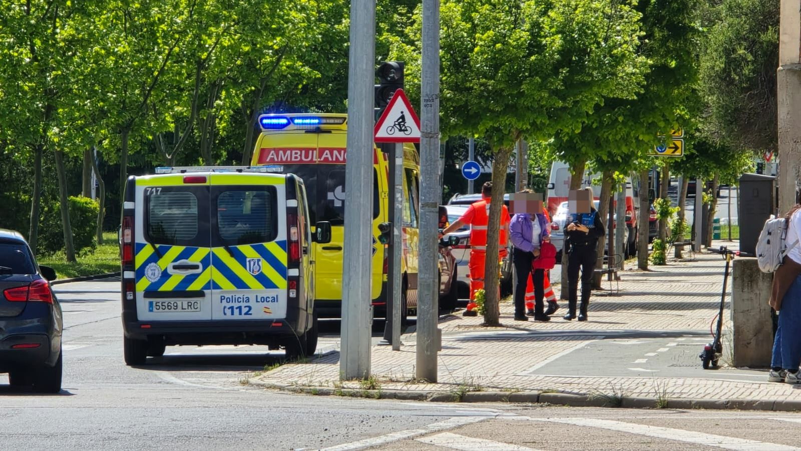 Accidente de patinete y bici avenida la Merced