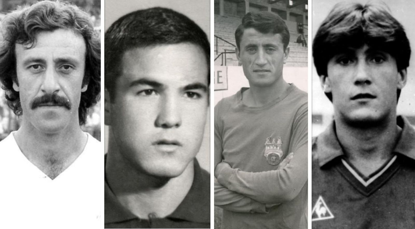 Vicente del Bosque (foto Real Madrid), "Vavá" (foto RFEF), "Neme" (foto RFEF) y Luis García (foto RFEF)