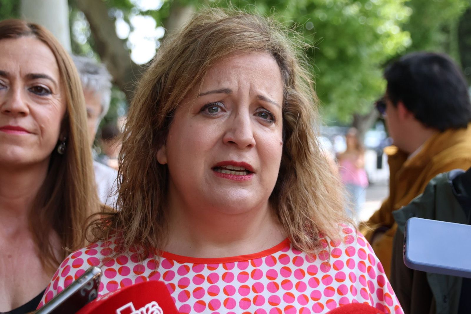 Iratxe García, Virginia Barcones, David Serrada, atienden a los medios en Salamanca Iratxe García, Virginia Barcones, David Serrada, atienden a los medios en Salamanca