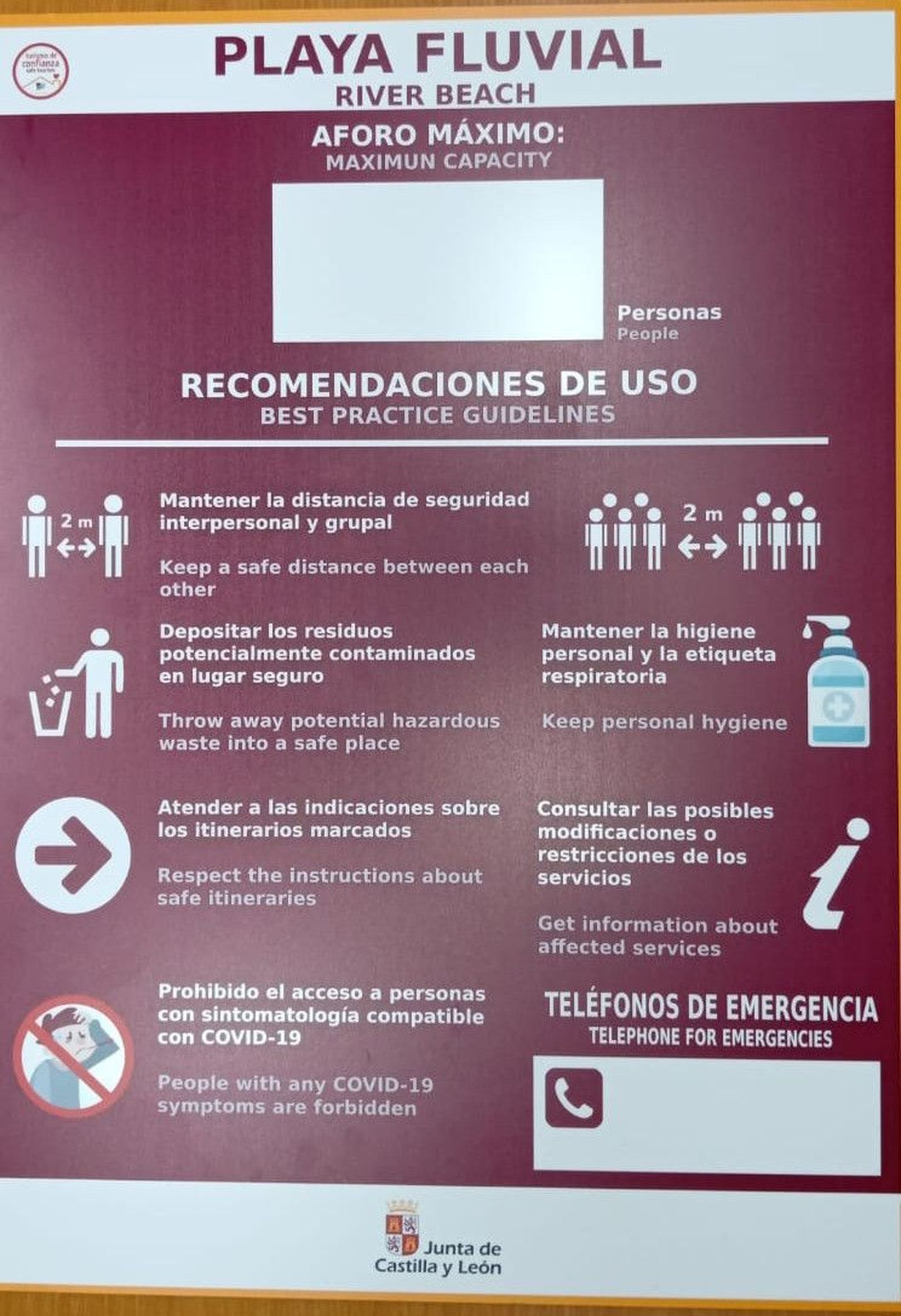 CARTEL PARA ZONA DE BAu00d1O