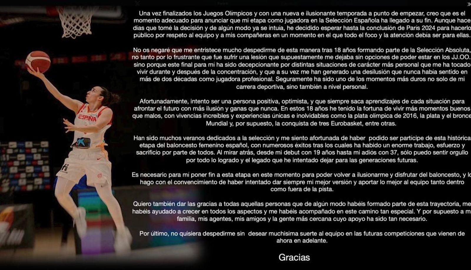 Comunicado oficial de Silvia Domínguez