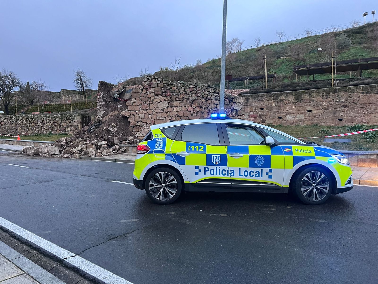 Caída de parte de la muralla en la Vaguada de la Palma
