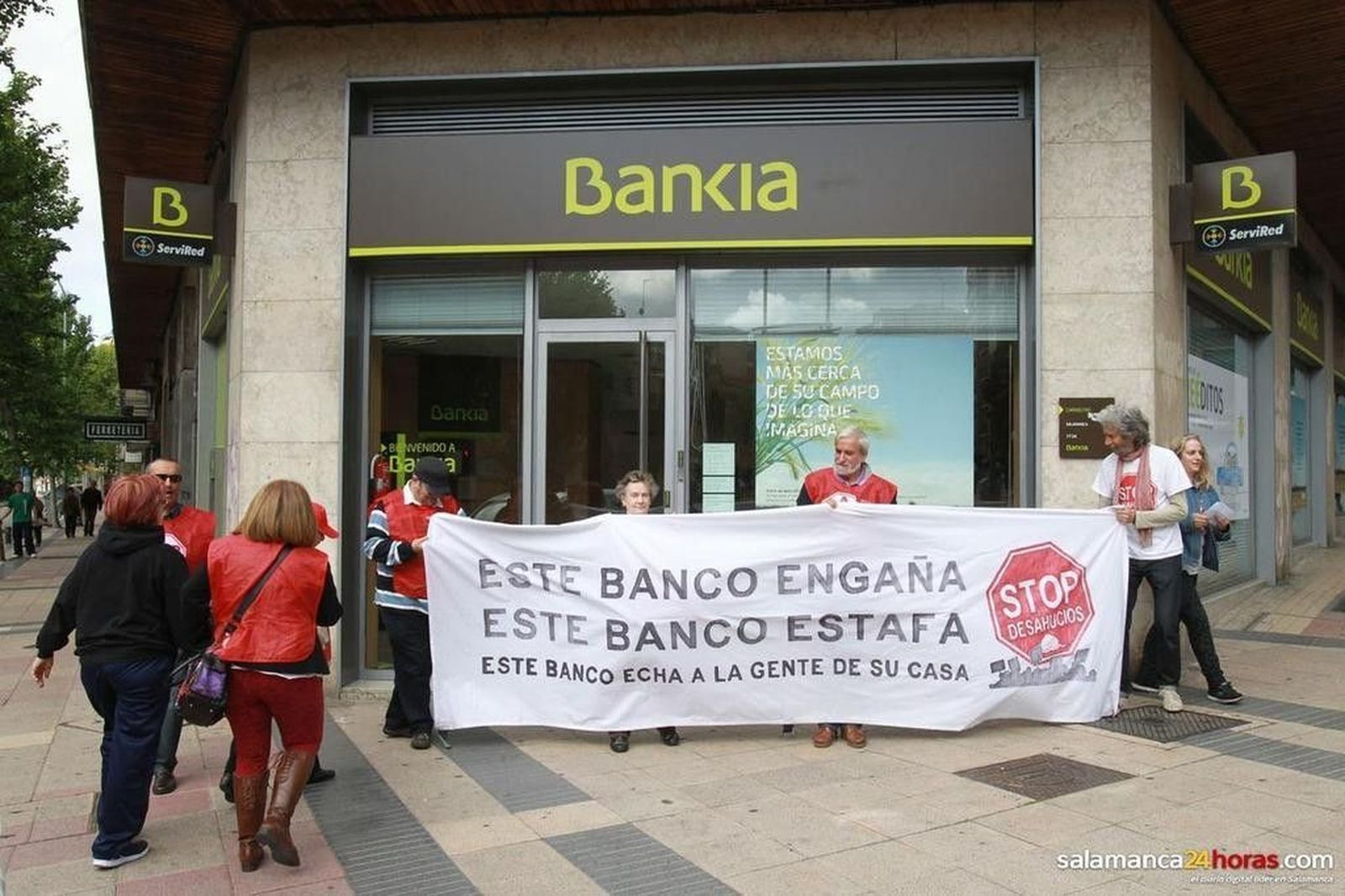 Protesta de Stop Desahucios a Bankia.