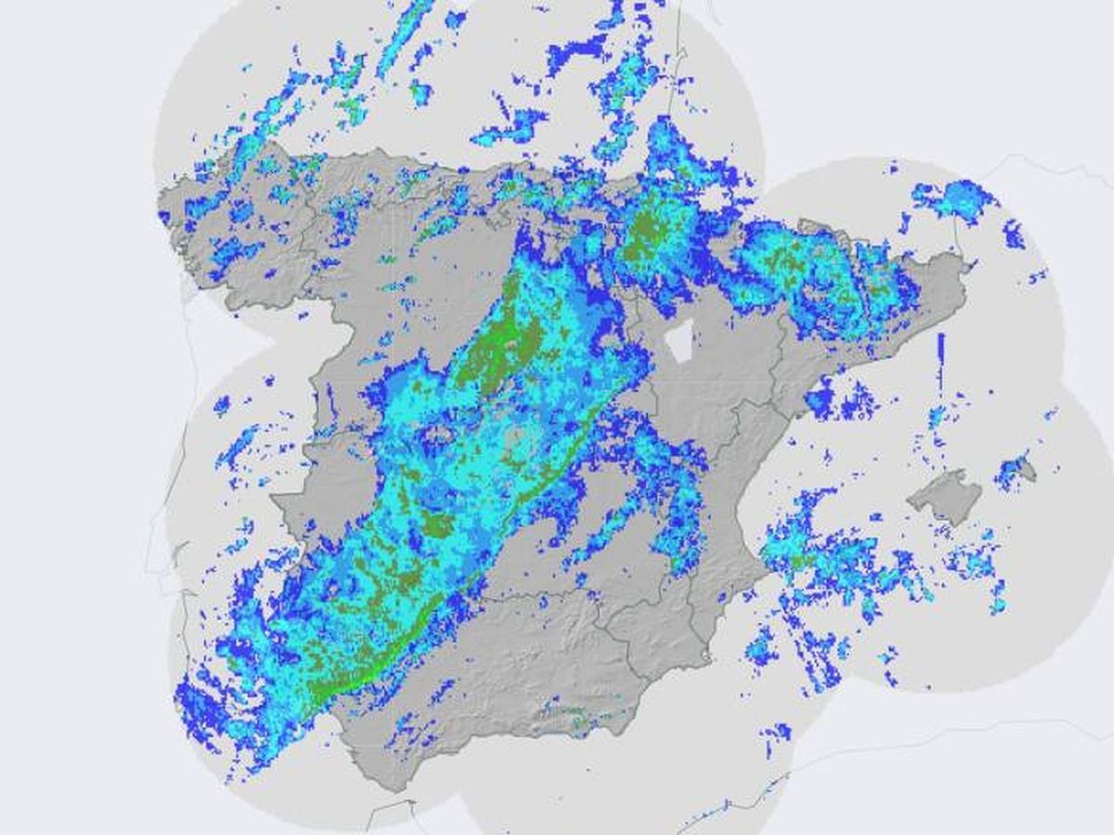 Mapa radar Aemet. Foto Aemet Mapa radar Aemet. Foto Aemet