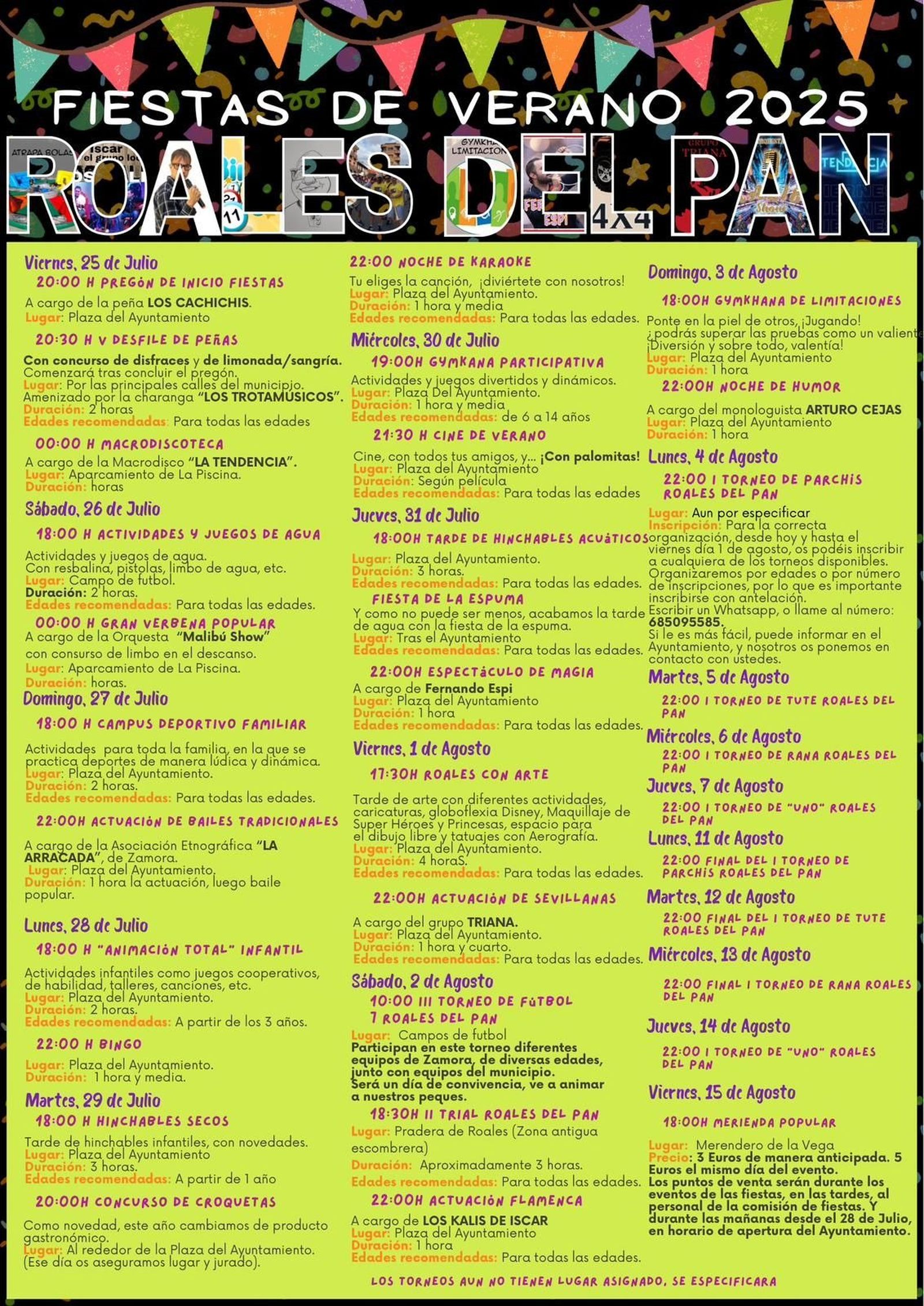 Fiestas 2025 Roales del Pan