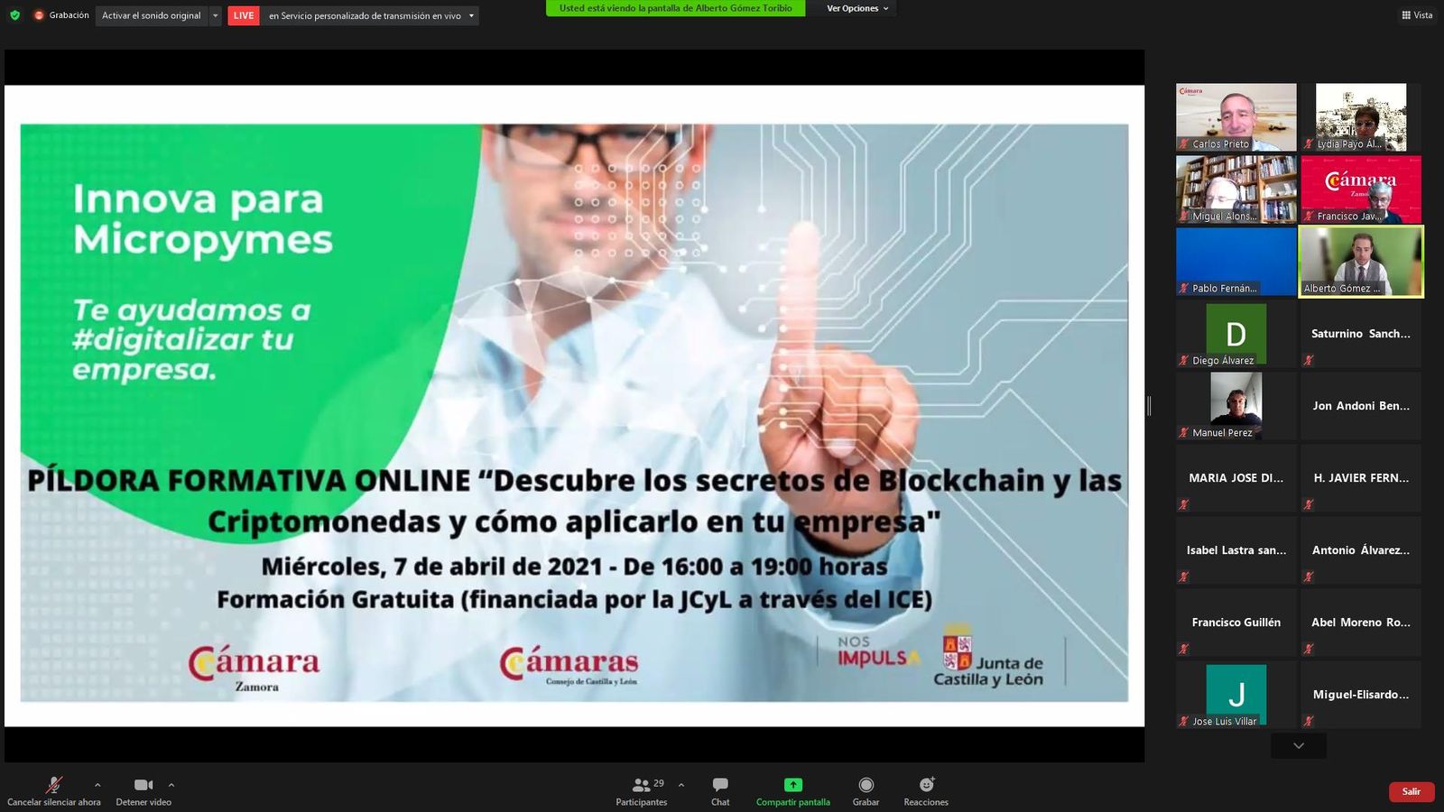 Amplio interés por el blockchain y criptomonedas aplicada a la actividad empresarial en Zamora