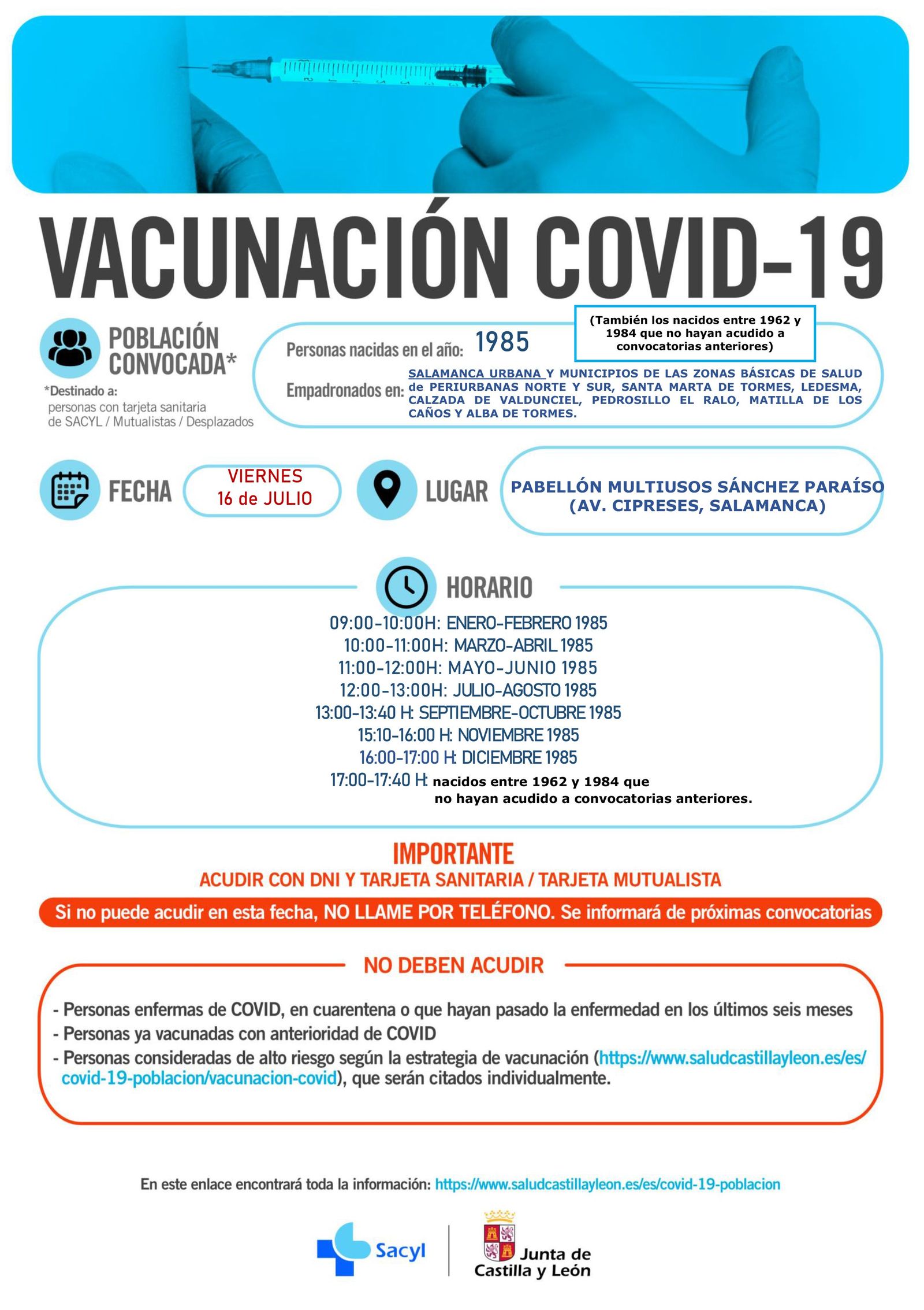 SALAMANCA URBANA, PERIURBANA NORTE, PERIURBANA SUR, SANTA MARTA, MATILLA...