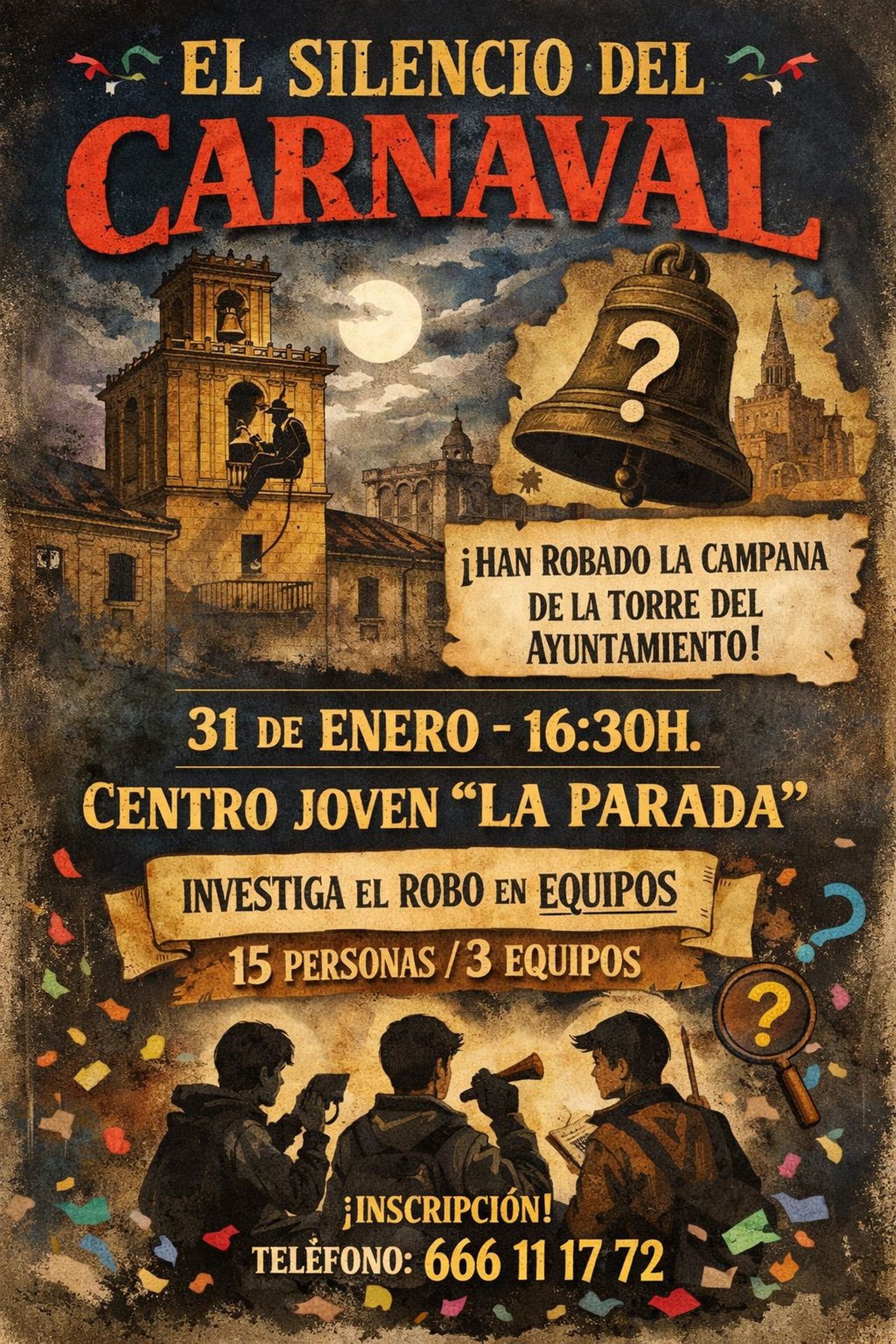 Cartel 'El Silencio del Carnaval' en Ciudad Rodrigo