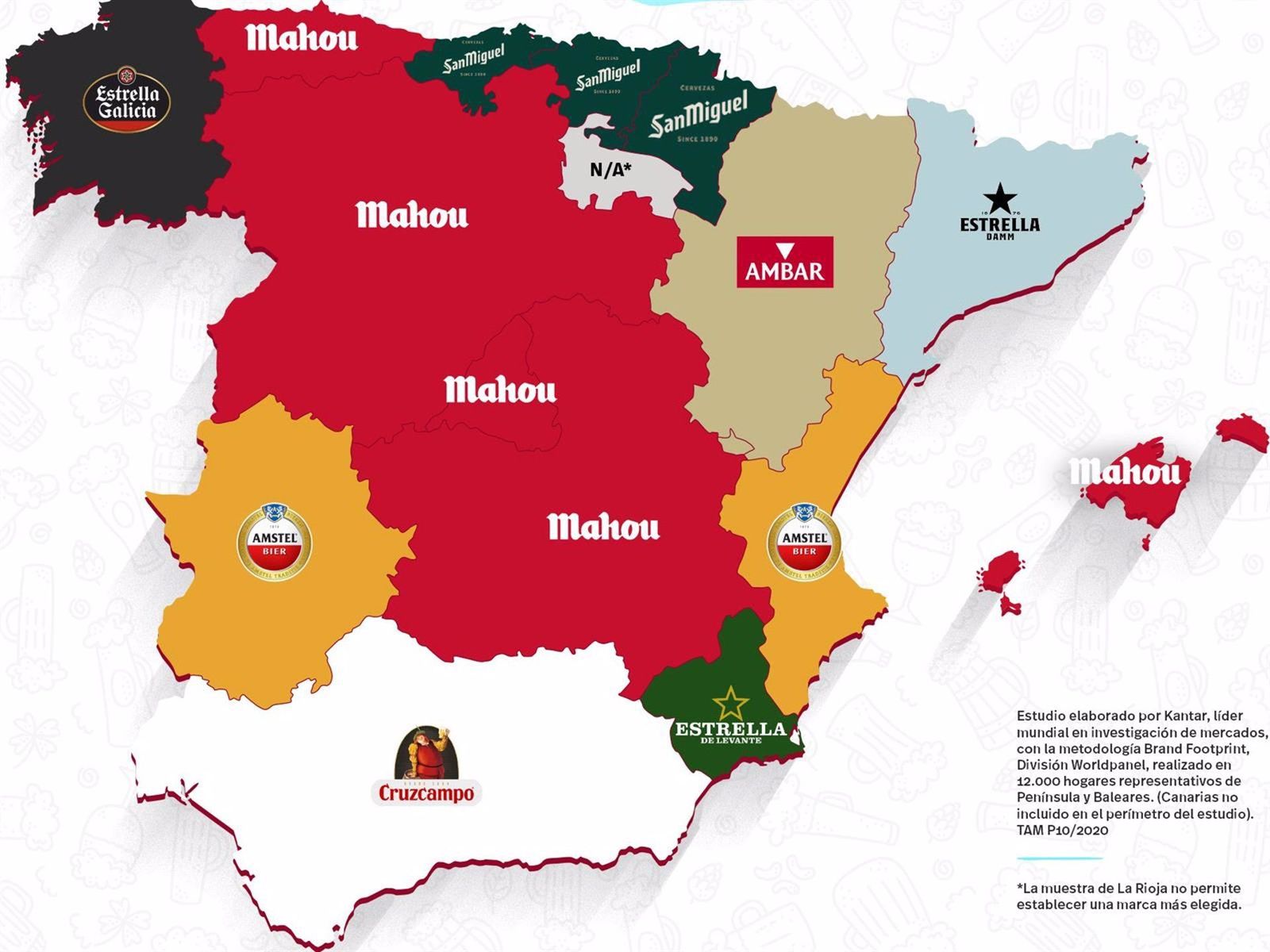 Mahou, cerveza más elegida en la cesta de la compra de los hogares españoles