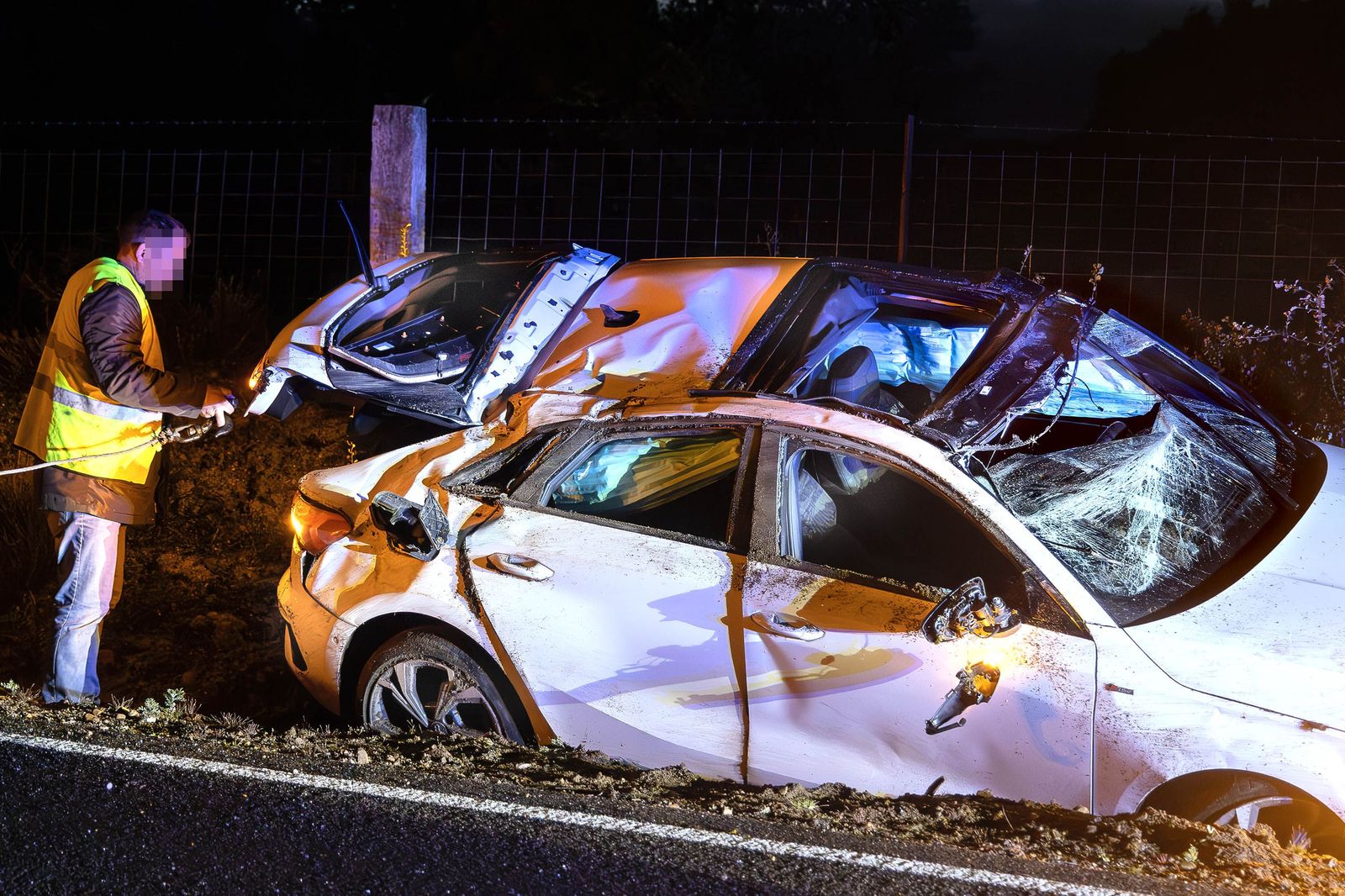 Un herido en la SA 220 entre Ciudad Rodrigo y Tenebrón. Foto Vicente ICAL  (3)
