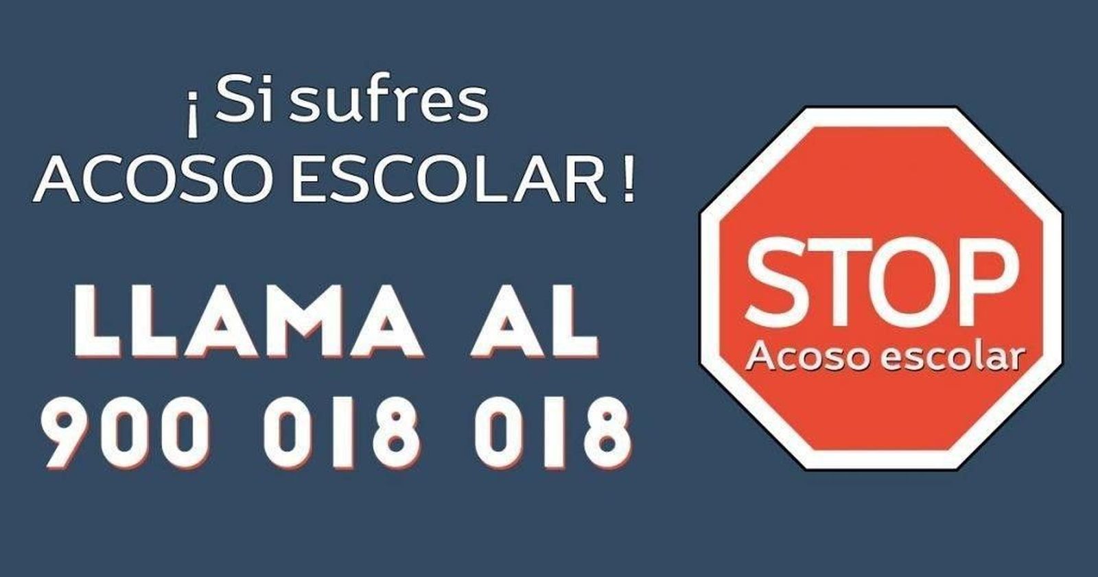 900 018 018, teléfono para víctimas de acoso escolar