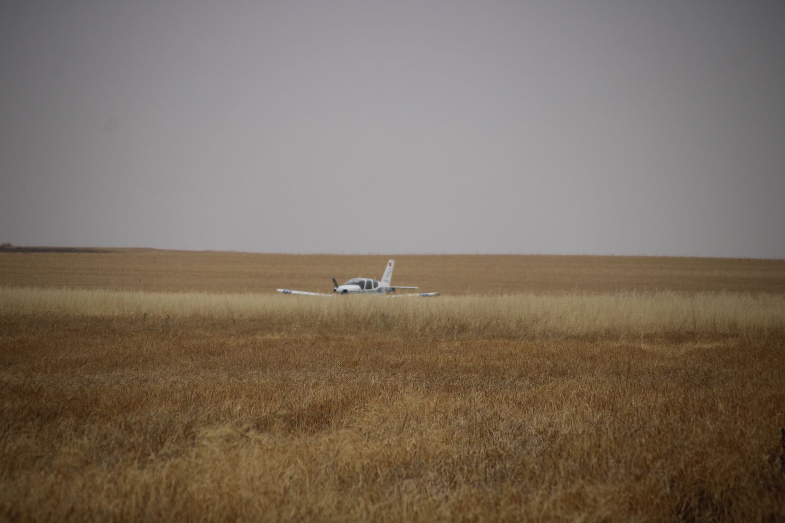 Aterrizaje forzoso de una avioneta de Matacán en Rágama
