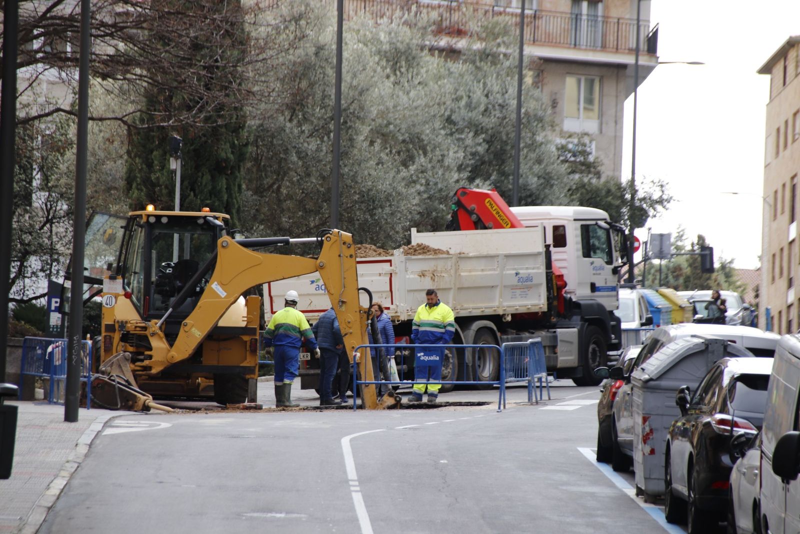 Obras, calles cortadas, estrechamiento