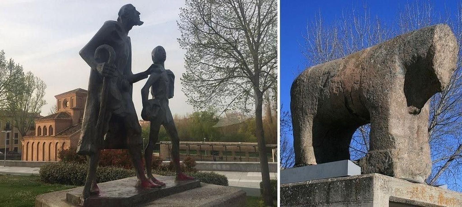 Daños en el milenario verraco y la estatua del Lazarillo del Puente Romano