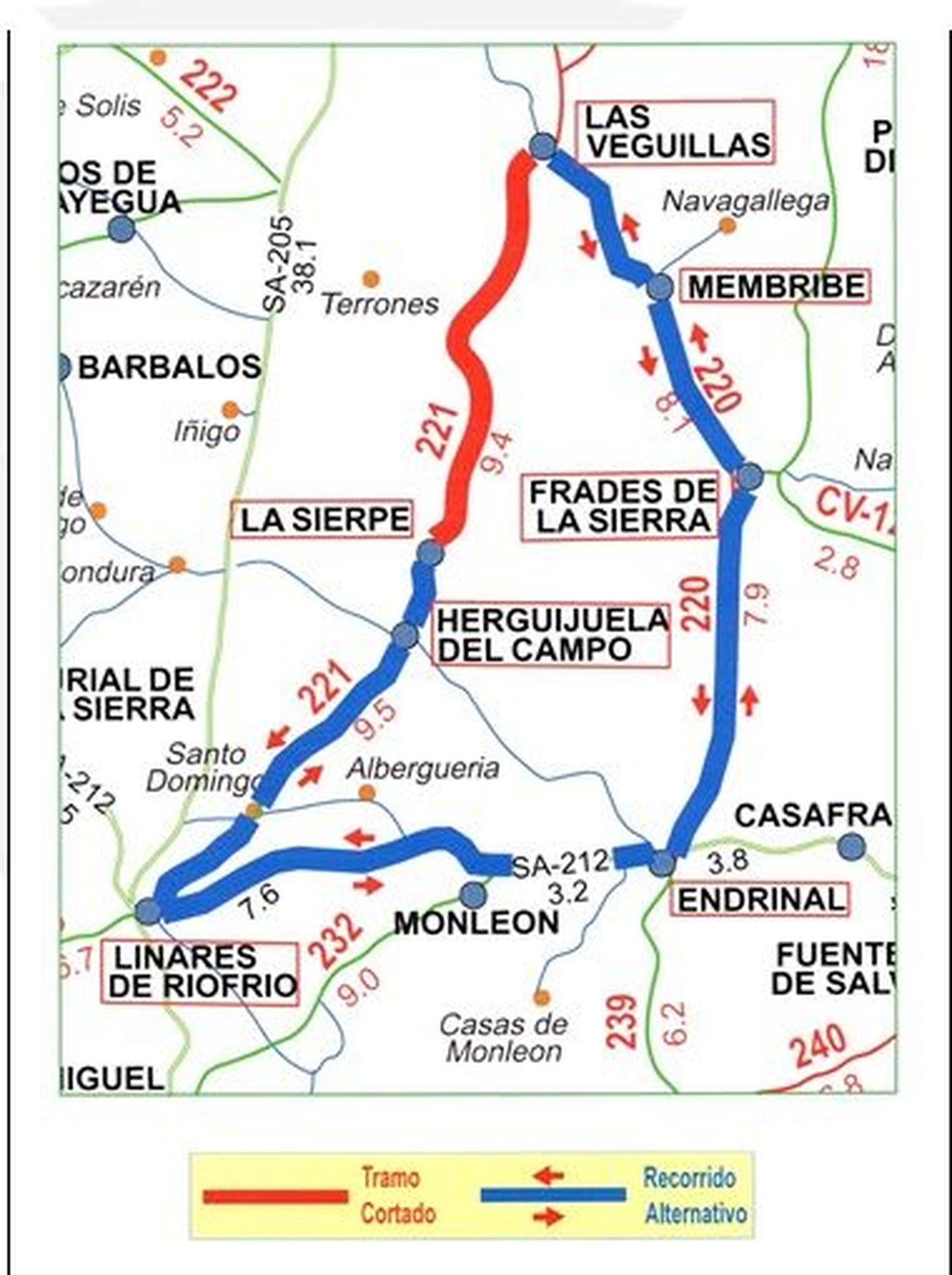 Corte entre las Veguillas y La Sierpe