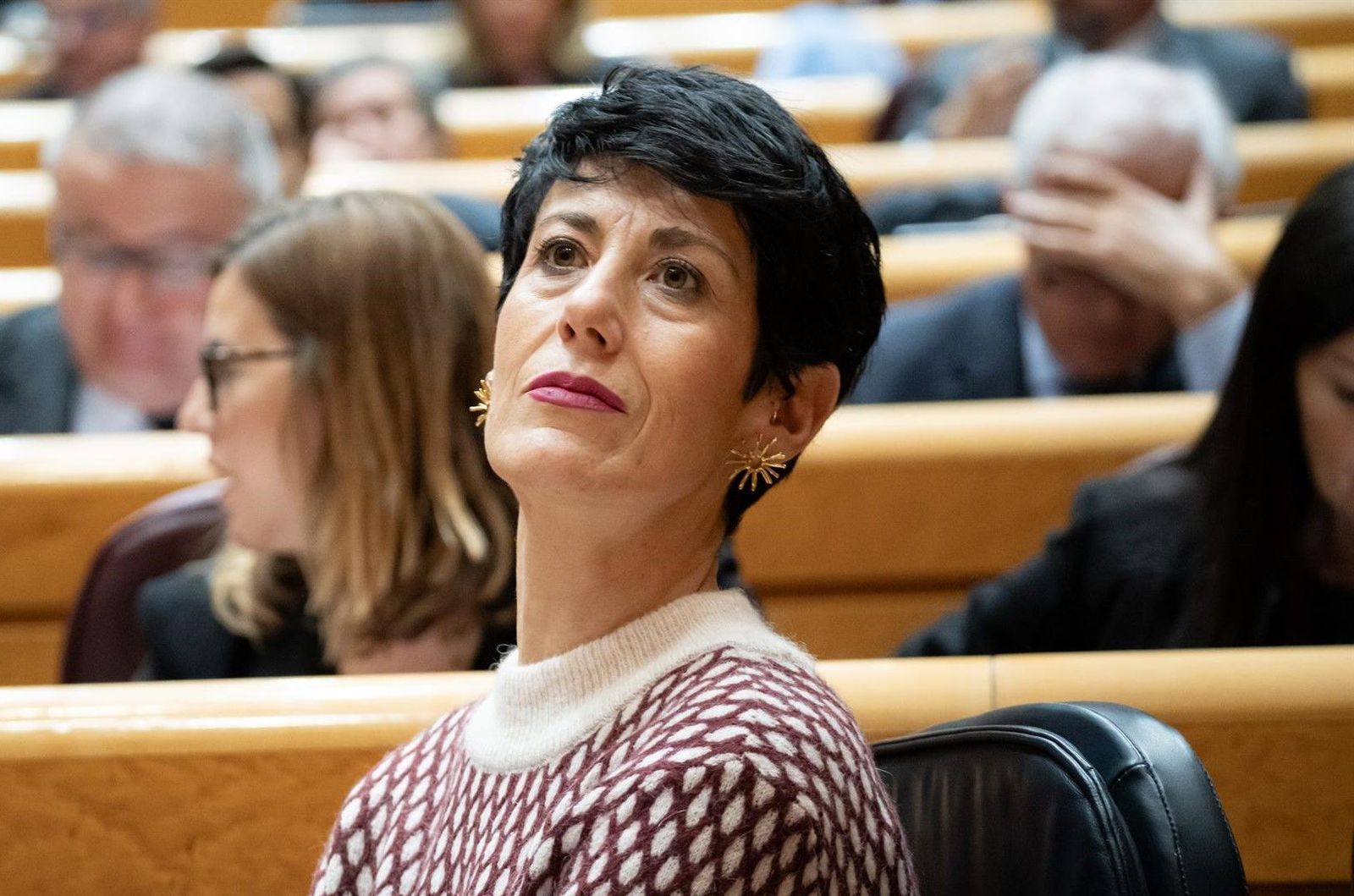 La ministra de Inclusión, Seguridad Social y Migraciones, Elma Saiz, durante una sesión plenaria del Senado. EP La ministra de Inclusión, Seguridad Social y Migraciones, Elma Saiz, durante una sesión plenaria del Senado. EP