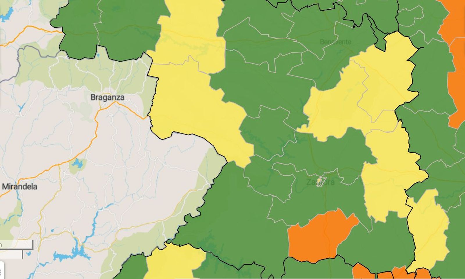 Mapa del coronavirus en las zonas básicas de salud de Zamora este miércoles