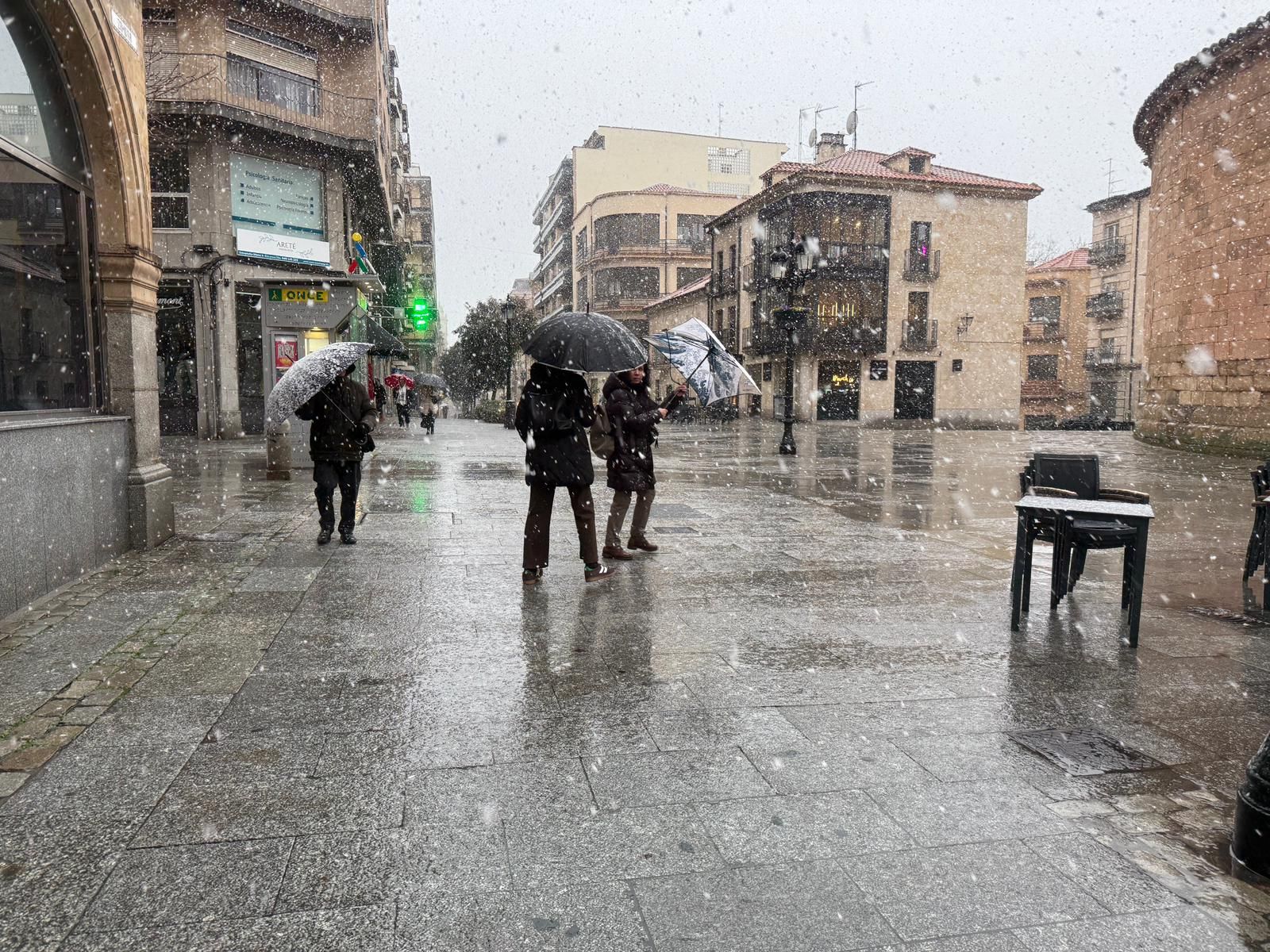 Nieve en Salamanca capital 23/01/2026